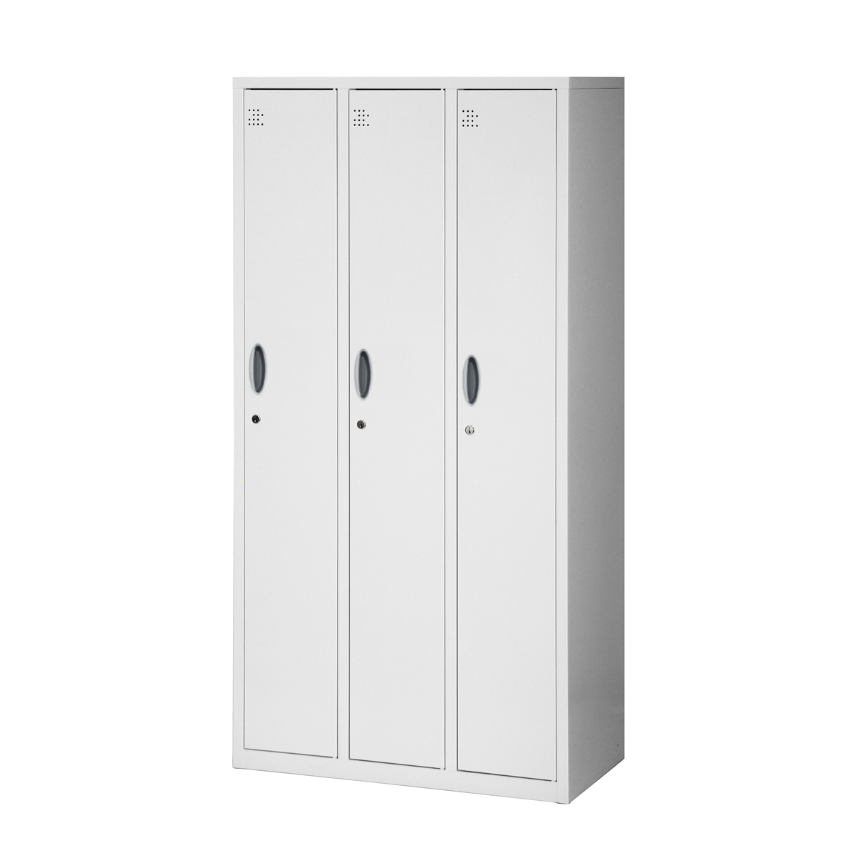 Armoire Athletic 3 portes en métal avec trous d'aération 