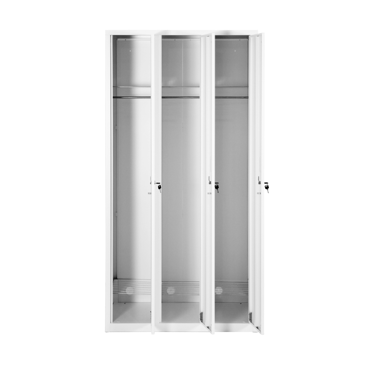 Armoire Athletic 3 portes en métal avec trous d'aération 